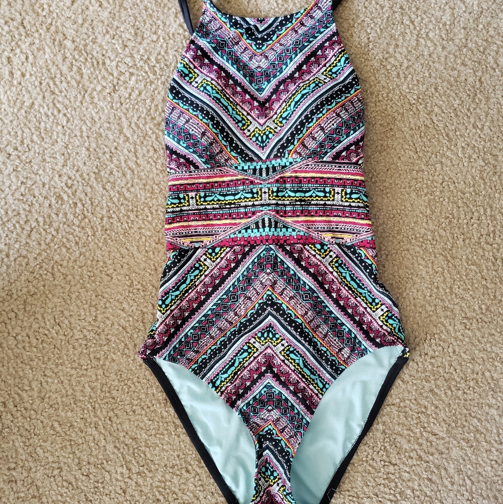 Multi Colored Patterned Bathing Suit